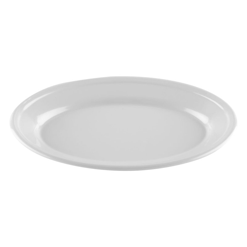 GET Plateau de service ovale en mélamine OP-610-MIX, Blanc, H 1 po x L 9,25 po x l 6,25 po