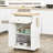 Rolling Kitchen Island Cart(No Include Stool)