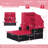 Outdoor Daybed with Retractable Canopy PE Rattan Sunbed with Soft Cushions & Pillows 2 Folding Side Trays-1751044592