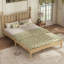 Lit plateforme double en bois pleine grandeur avec tête de lit en forme de gourde, lit plateforme de style rétro avec support à lattes en bois, naturel-1620755371-1620755381