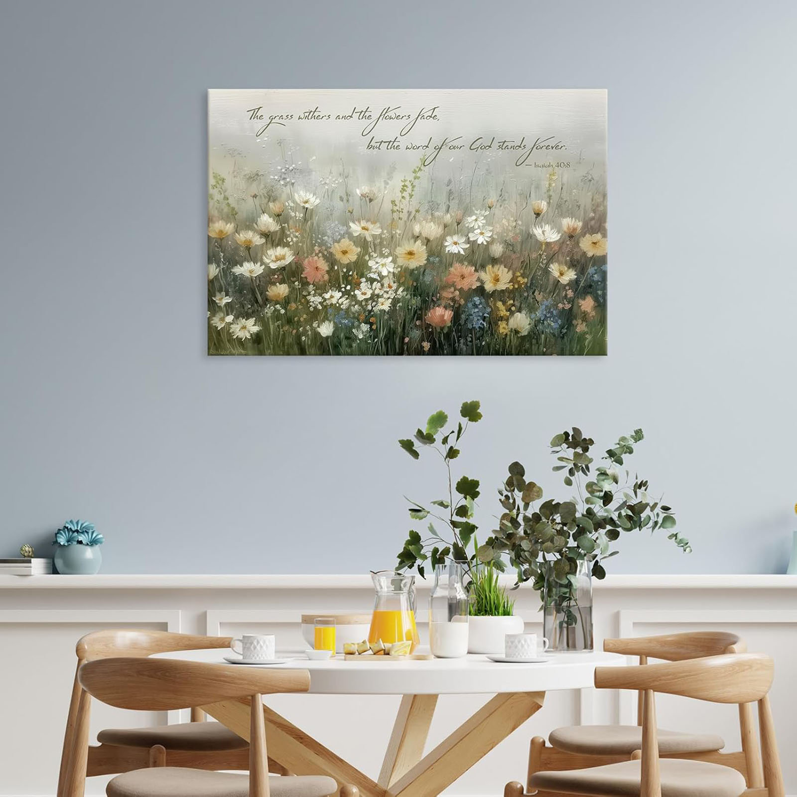August Grove Christian Floral Canvas Prints Scripture Flower Wall Decor ...