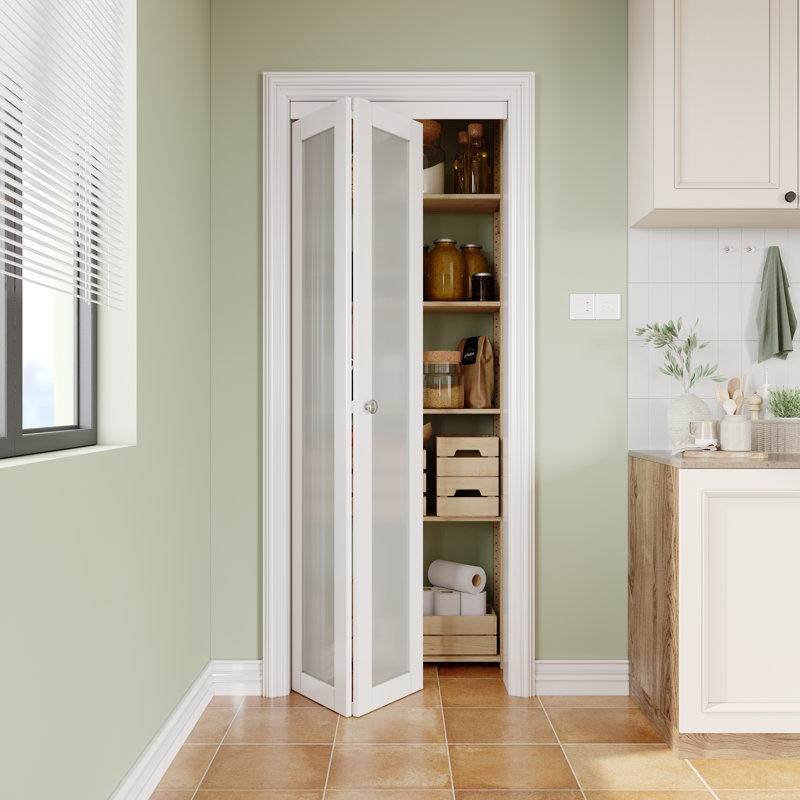 Porte pliante 30 po x 80 po 1 verre et noyau solide pour portes de placard avec installation BIFOLD DOOR Idée de trousse de porte intérieure