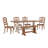 Fortville 78" Solid Wood Oak Finish Top 6-Piece Dining Set With French Ladder Back Chairs And Bench-423311639-423311632