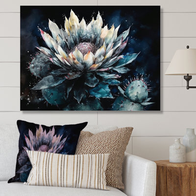 Ryou, fleur de cactus vert sur toile