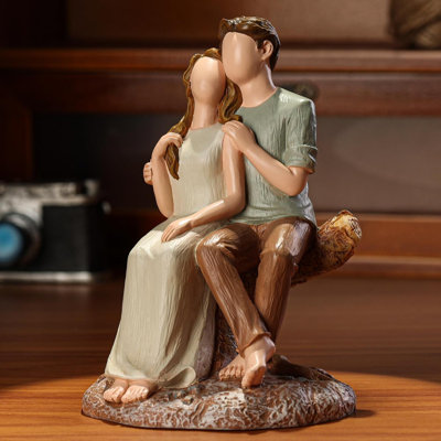 Figurine de couple, sculpture de couple romantique peint à la main ensemble, cadeau de statue d'amour pour mariage, anniversaire, Saint-Valentin, anniversaire