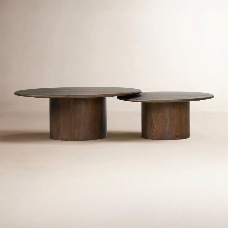 Stuart Marble Coffee Tables-White Calacatta Marble, Aged Belgium Bleach