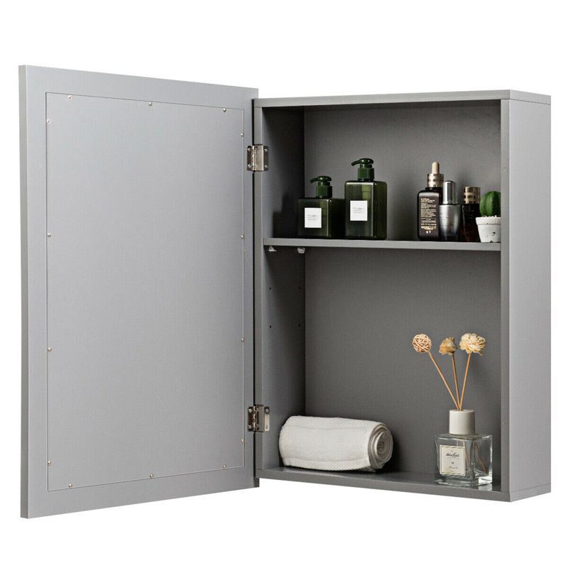 Bornier 20'' W 26'' H Surface Framed Medicine Cabinet Mirror 2 Adjustable