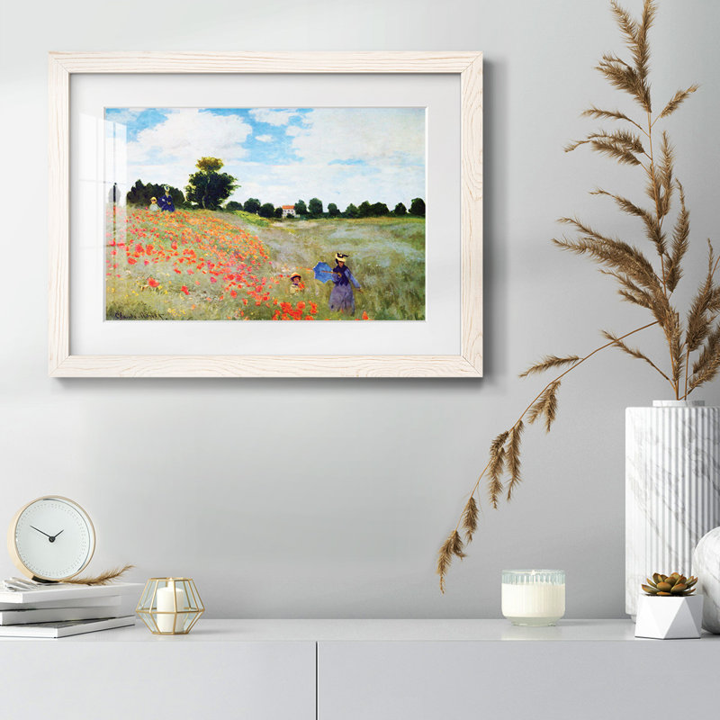 Coquelicots par Monet, H 18 po x l 26 po x P 1,5 po, Blanc