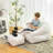 Big Beanbag Chair with Ottoman, Adult Bean Bag Chair with Filler for Living Room, Comfy Beanbag Chair for Adults with Filling-881535469