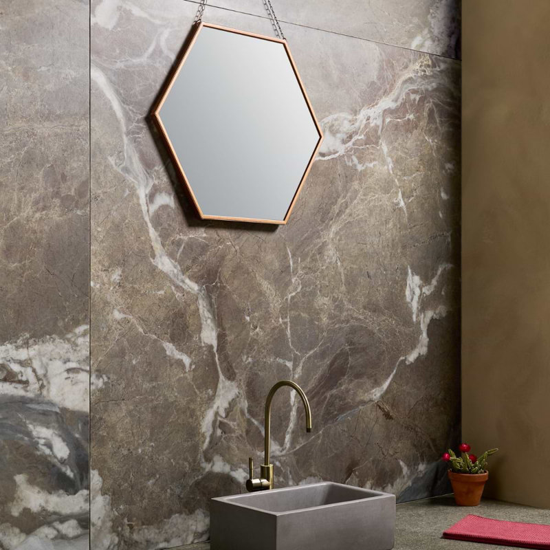 Autograph 48x48 Satin Marble Look Porcelain Tile, Espresso