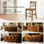 Tabouret de bar double à hauteur de comptoir en bois massif-811387717-811387719