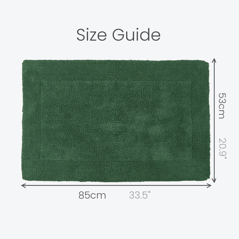Ruthann Cotton Reversible Bath Mat, Dark Green