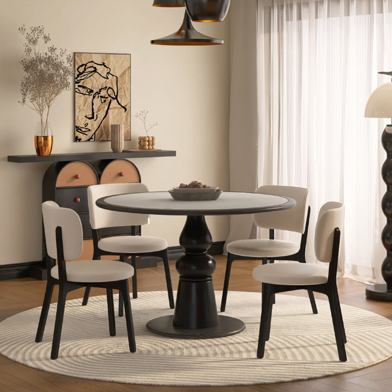 Table de salle à manger blanche, H 29,53 po x L 39,37 po x l 39,37 po