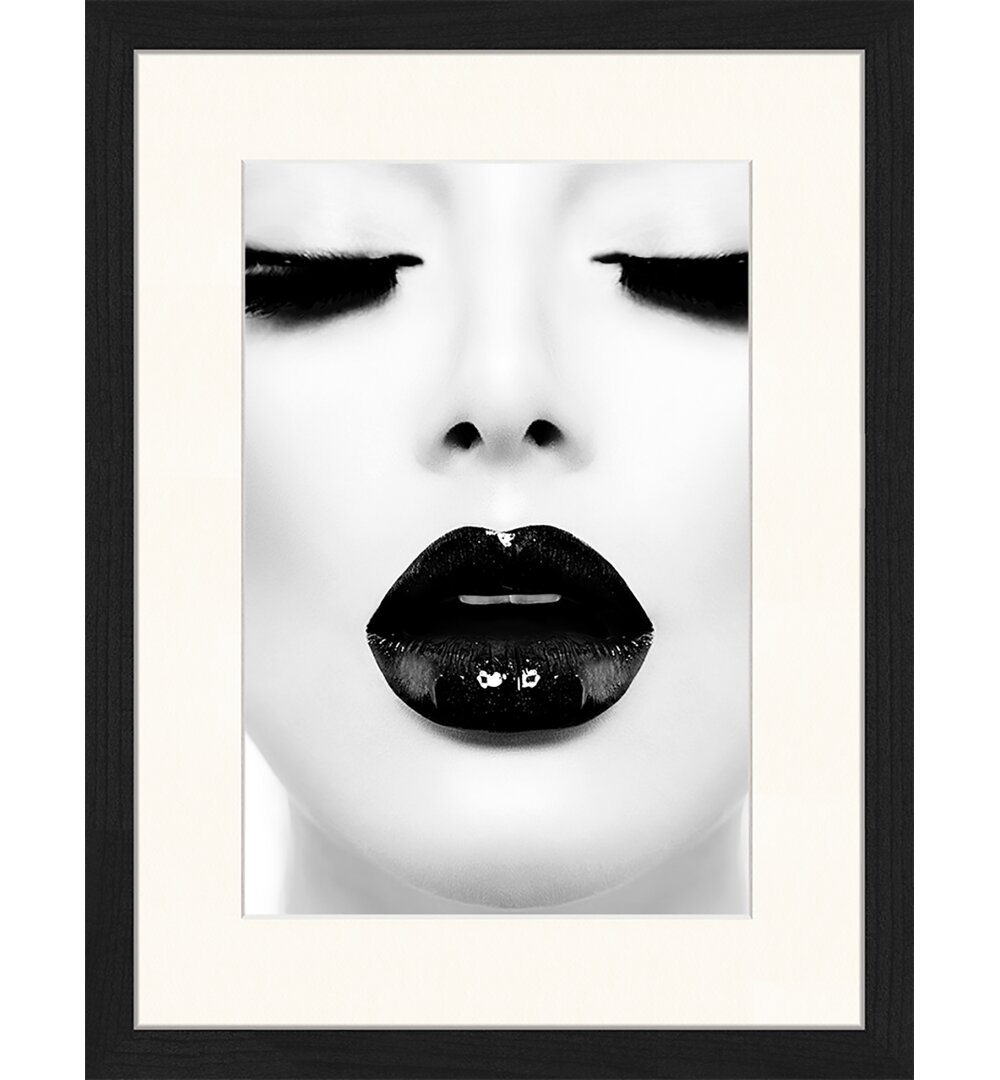 Gerahmtes Poster Schwarze Lippen