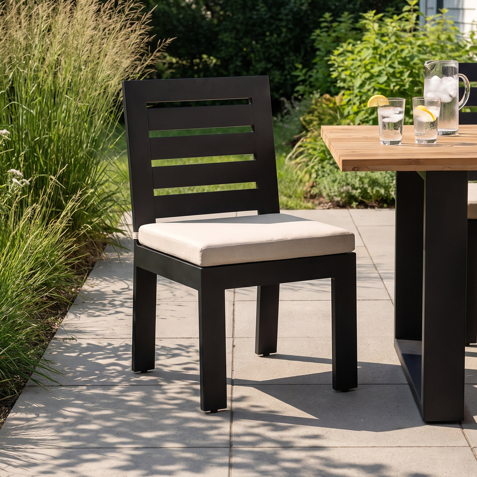 Dwyer Patio Side Chair, Black