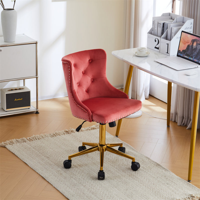 Matthias Task Chair Office Chairs Makeup chair, Gold, Red