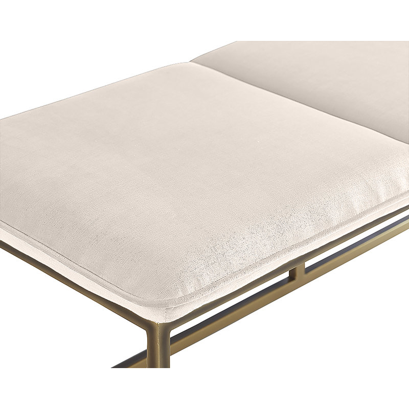 Banc rembourré en mélange de polyester Souza, Tissu natté performance gris foncé