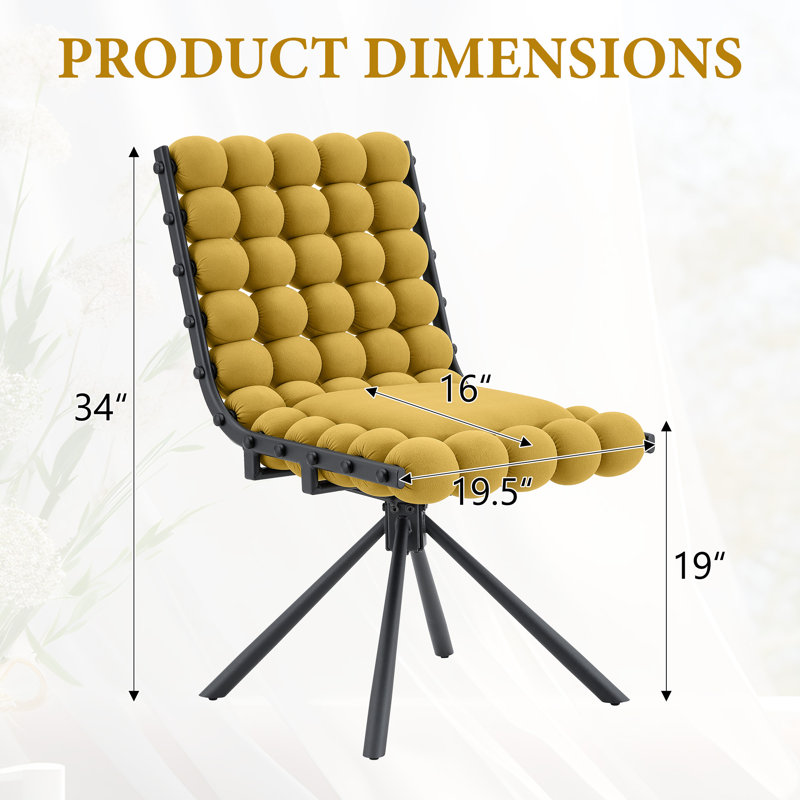 Ensemble de 2 chaises d'appoint Modern, Jaune