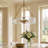 Hanshelmut 4 - Light Modern Shaded Drum Chandelier with Texture Glass（1-Set)