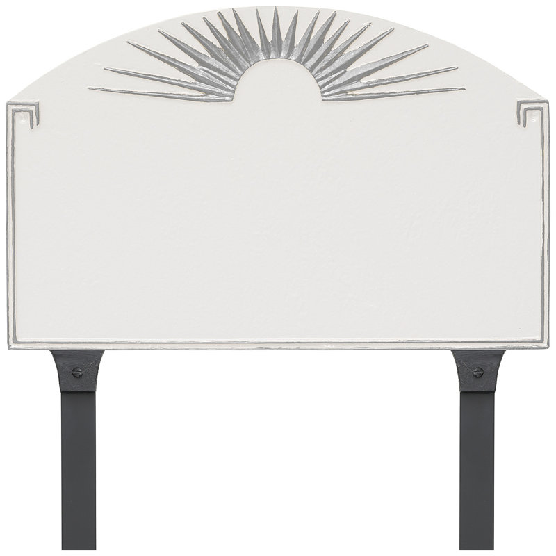 Plaque d’adresse pour gazon à 2 lignes à polygramme de soleil, Chocolat / Argent, Oui