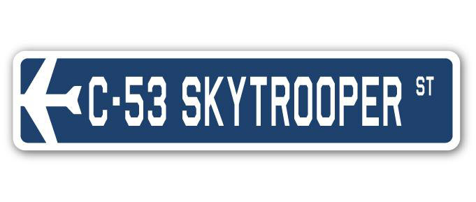 Plaque de rue militaire en aluminium Bettis C-53 Skytrooper Air Force, H 7 po x l 30 po x P 1 po