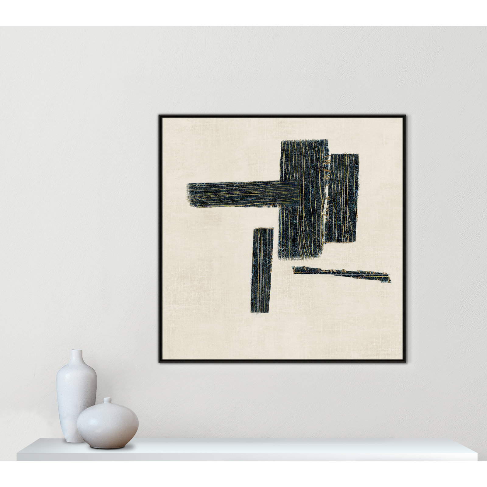 Stiched II Print by , Espresso, 46.5" H x 46.5" W