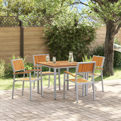 5 Piece Garden Dining Set Metal