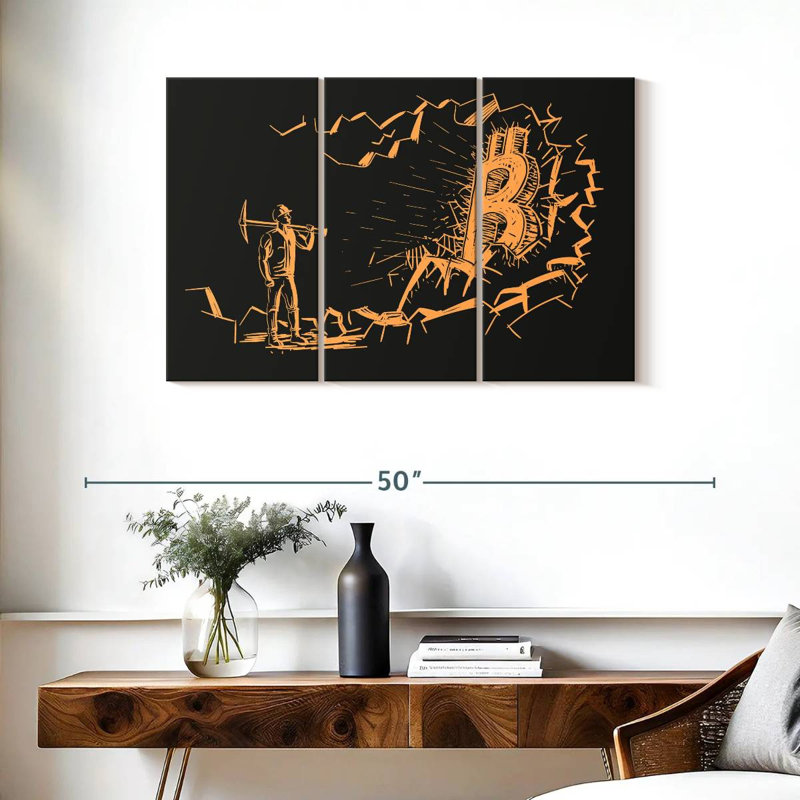 Bitcoin Mining, 24" H x 38" W