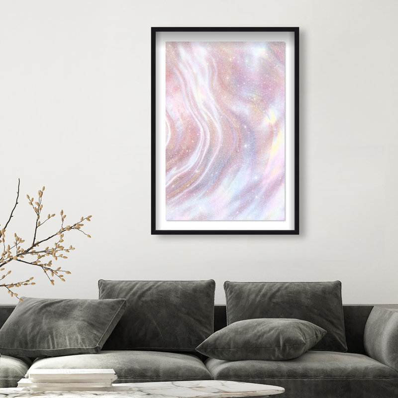 Iridescent Wave Print by Oliver Gal, 46.5"H x 31.5"W, Black Shadowbox