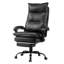 Fauteuil de direction avec repose-pieds, fauteuil de bureau supportant jusqu'à 180 kg avec coussin lombaire, fauteuil ergonomique robuste, fauteuil de bureau inclinable en cuir PU réglable en hauteur pour la maison ou le domicile.