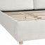 Grand lit plateforme tapissier avec deux têtes de lit amovibles, tissu Boucle, blanc