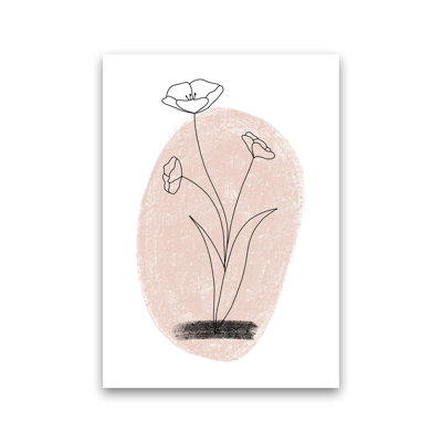 Dalia Chalk Pink Circle Flower by Pixy Paper - Print