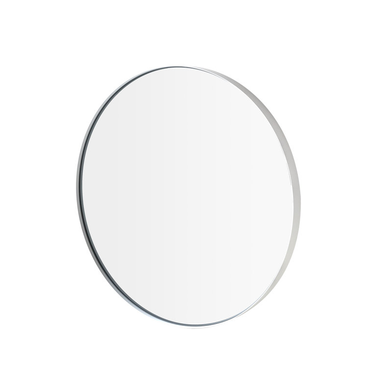 White Round Glass Bathroom Vanity Mirror 20"