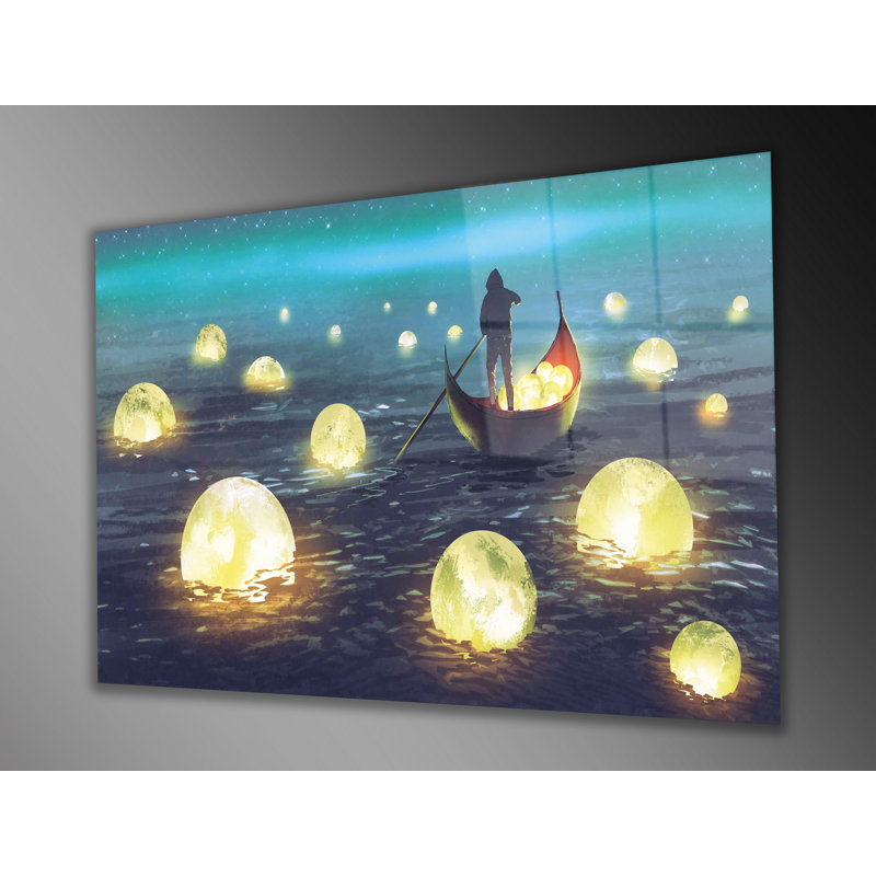 Superbe peinture décorative en verre trempé de 23,6 po x 35,4 po | 100% verre trempé, épaisseur: 0,16 pouce | Parfait pour la décoration intérieure, l'esthétique moderne et l'art mural élégant