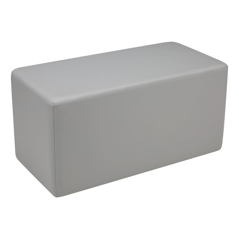 Tabouret rectangulaire modulaire à assise souple avec siège rembourré en mousse Shapes Series II, Gris clair