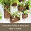 Boîte à fleurs en bois pour plantes (paquet de 4) jardinières murales suspendues en bois pour vase à fleurs