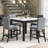 Ebeling 4 - Person Faux Marble Top Four Leg Dining Set-286565289-366020804
