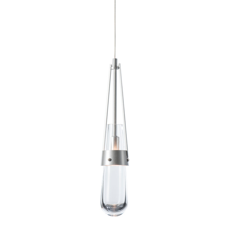 Link 1 - Light Single Teardrop Pendant, Sterling, Clear