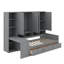 Lit de jour en bois avec trois tiroirs, armoire, bureau et tablettes-929403552-929403553