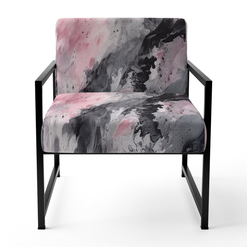 Chaise d'appoint rembourrée Evolving In Pink Grey, Noir