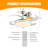  42" Retractable Ceiling Fan With Dimmable LED Light, Remote, 6-Speed Reversible Motor Fan