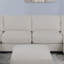 Fauteuil sans accoudoirs en velours côtelé beige