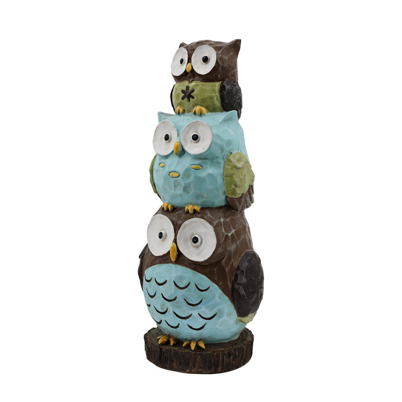 Stacking Owls Garden Statue
