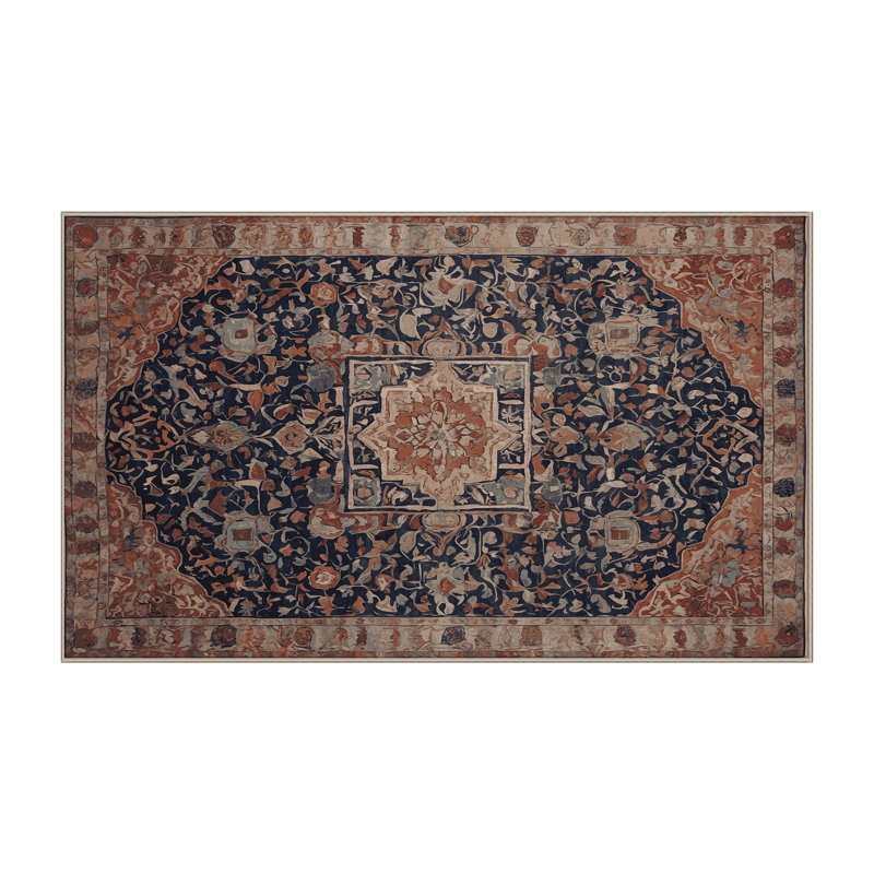 Machine Washable Brown Area Rug, Rectangle 7' x 9'