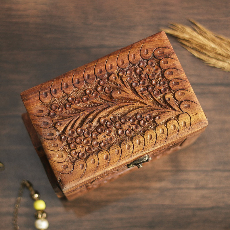 Boîte à bijoux 3 tiroirs en bois avec 3 tiroirs