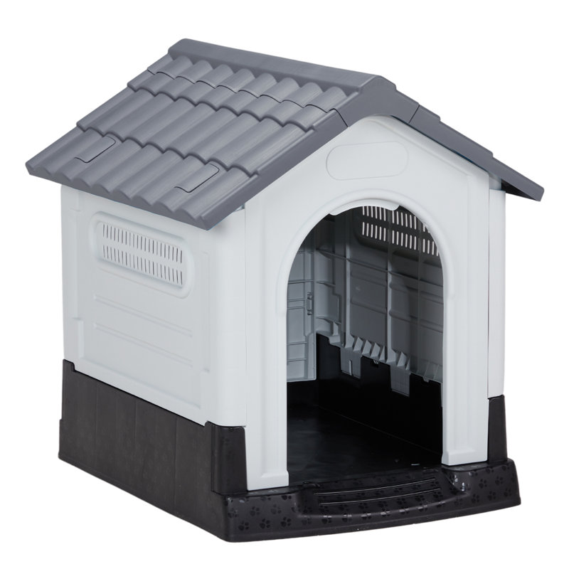 Niche en plastique pour chien, Gris, H 31 po x l 31,50 po x P 26,50 po
