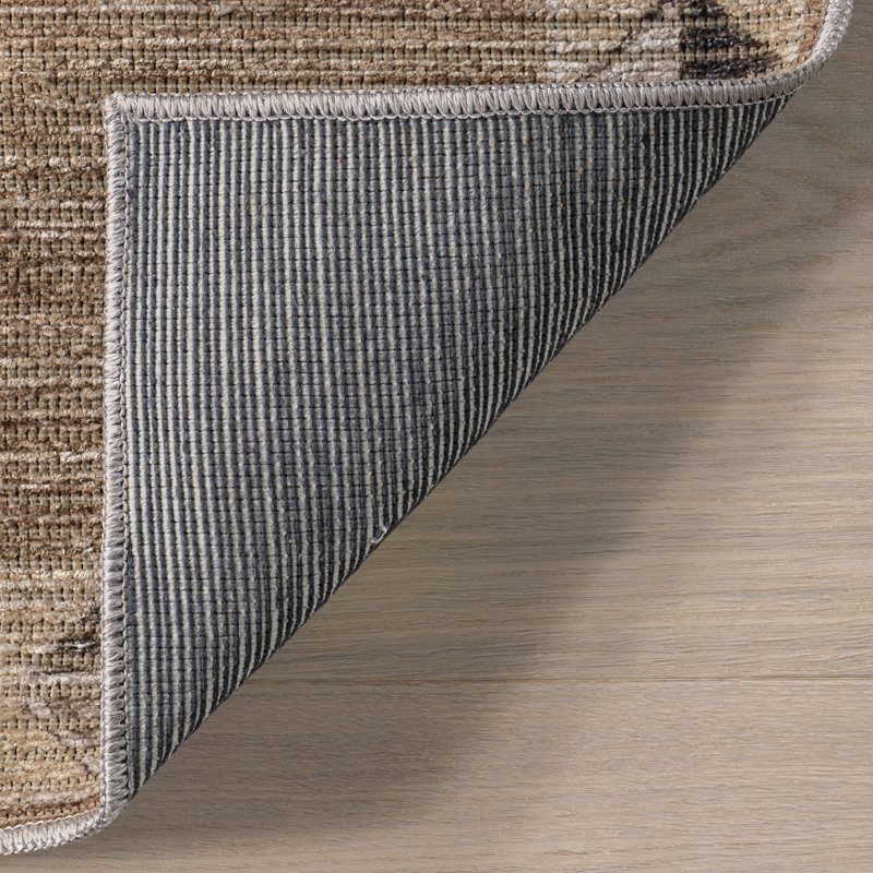 Fennel Diamond Machine Washable Area Rug, Rectangle 3'3" x 5'