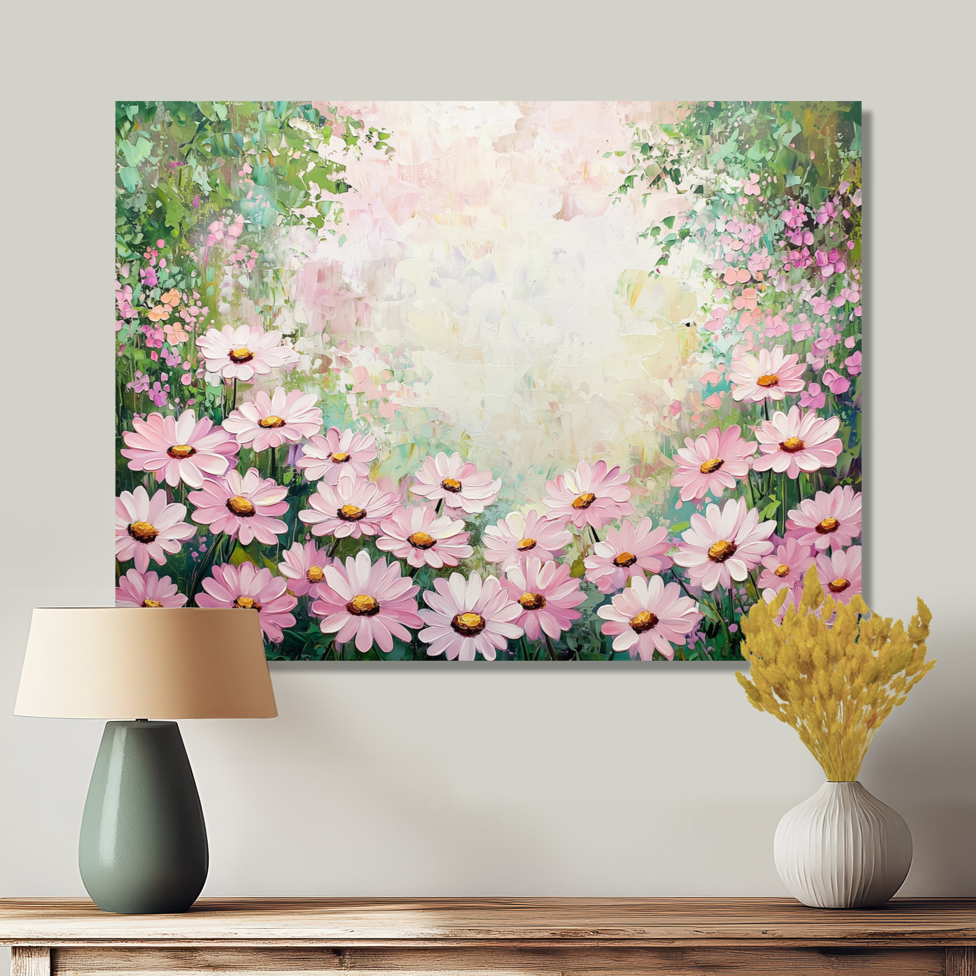 Red Barrel Studio® Spring Pink Daisy Symphony I - Daisies Wall Décor ...
