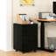 Étagère à 3 tiroirs en noyer foncé. Plateau amovible et sous le bureau. Meuble de rangement de mobilité pour roulettes pour bureau efficace et transformateur en noyer. Arrangement. Évolutif pratique