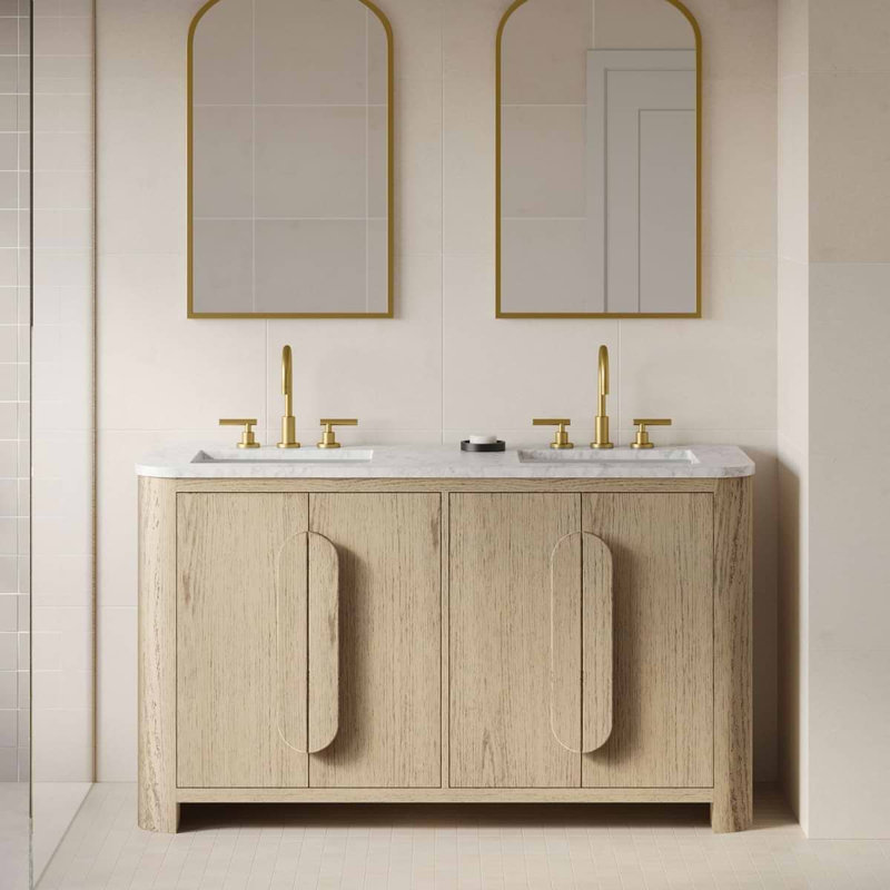 Harper Vanity, 60" W, Carrara Marble